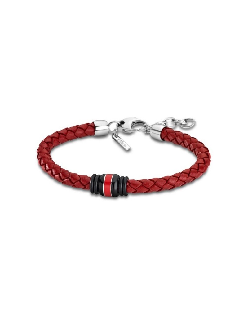 PULSERA LOTUS PIEL ROJA