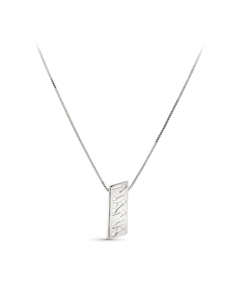 Colgante oro 18k rectangular circonitas madre