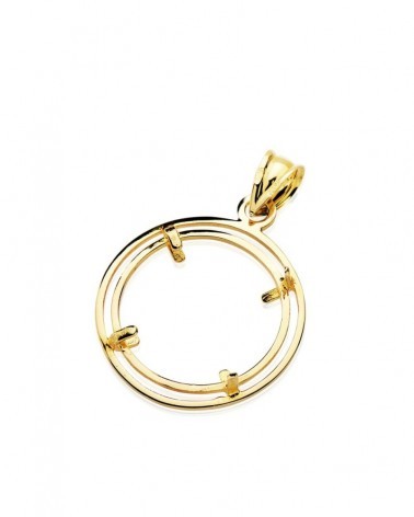 Colgante oro 18k portamonedas circular 18 mm