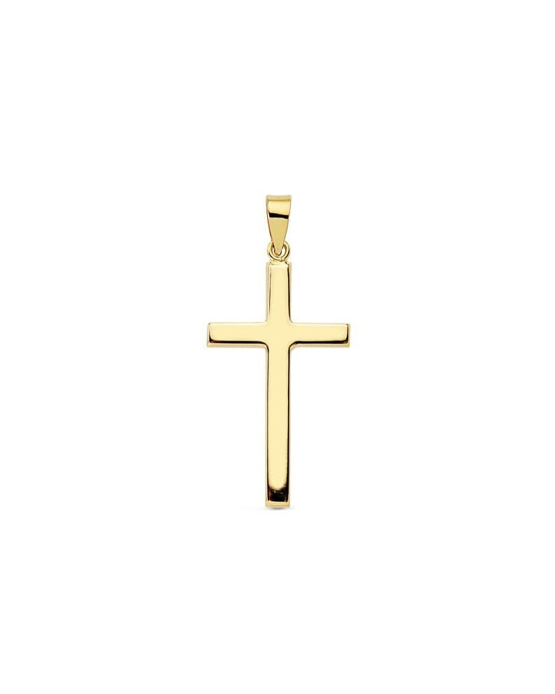 Cruz oro 18k amarillo lisa rectangular 27x15 mm