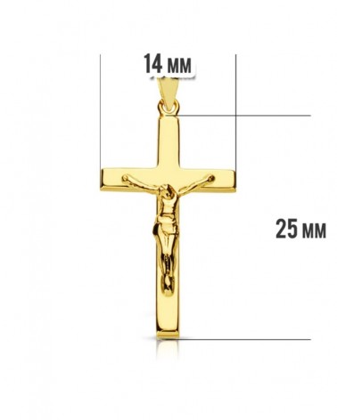 Cruz oro 18k amarillo con Cristo 27x15mm