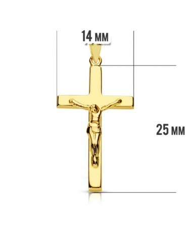 Cruz oro 18k amarillo con Cristo 27x15mm