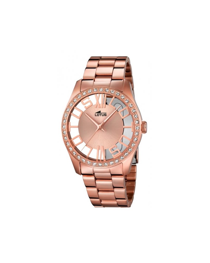 RELOJ LOTUS ROSA TRANSPARENTE