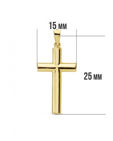 Cruz oro 18k amarillo lisa 25x15mm
