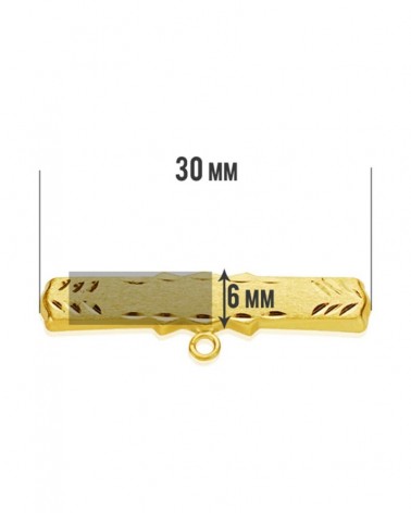 Alfiler oro 18k amarillo tallado 30x6mm
