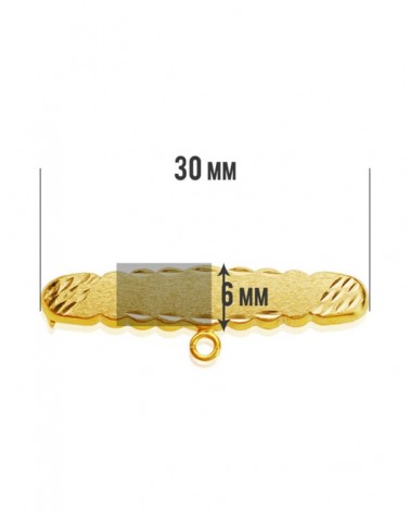 Alfiler oro amarillo 18k tallado 30x6mm