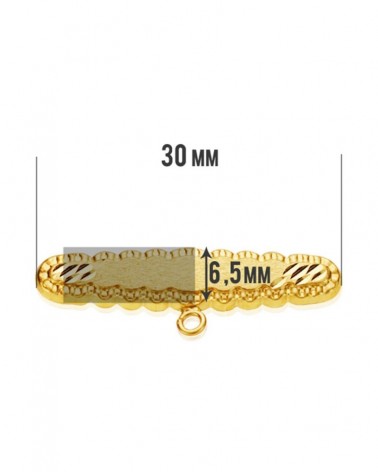 Alfiler oro amarillo 18k tallado 30x6,5 mm