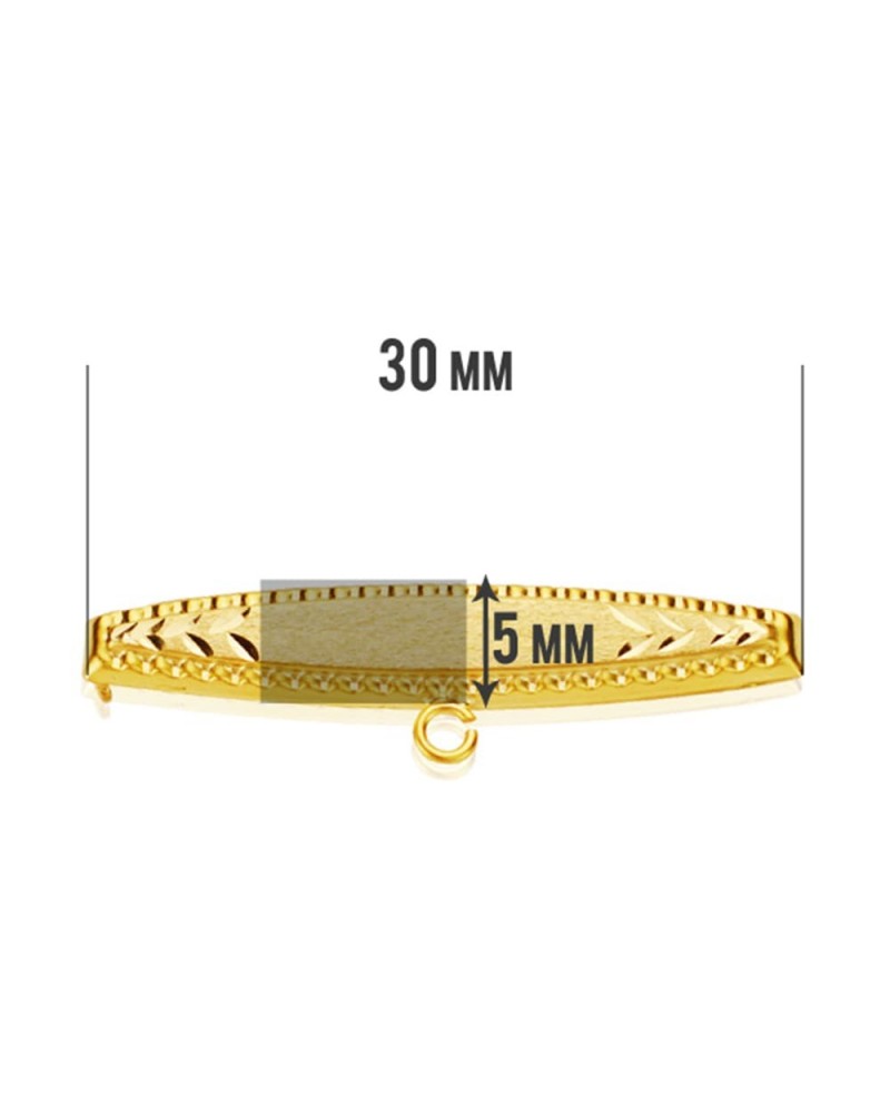 Alfiler oro amarillo 18k tallado bebé 30x5mm