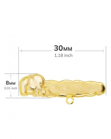 Alfiler oro amarillo 18k elefante tallado 30mm