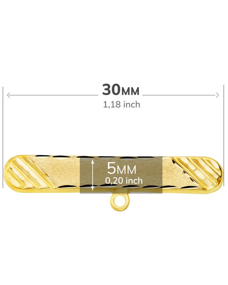 Alfiler oro amarillo 18k tallado 30x5mm bebé