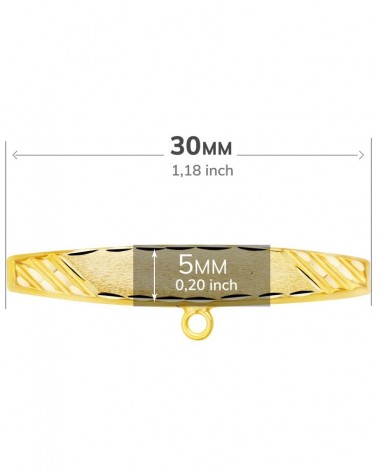 Alfiler oro 18k amarillo tallado 30x5mm