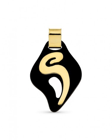 Colgante oro 18k amarillo y ébano diseño moderno