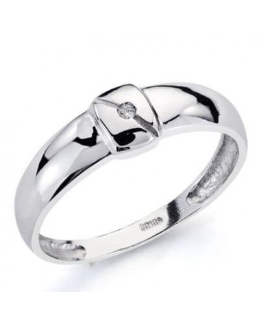 Sortija oro blanco 18k diamante brillante 5,5 mm