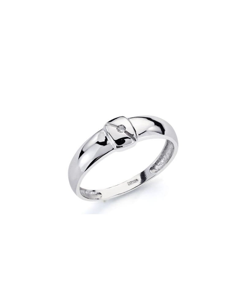 Sortija oro blanco 18k diamante brillante 5,5 mm