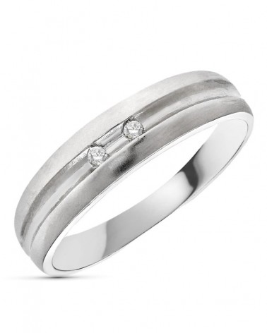 Sortija oro blanco 18k diamantes 4,5mm