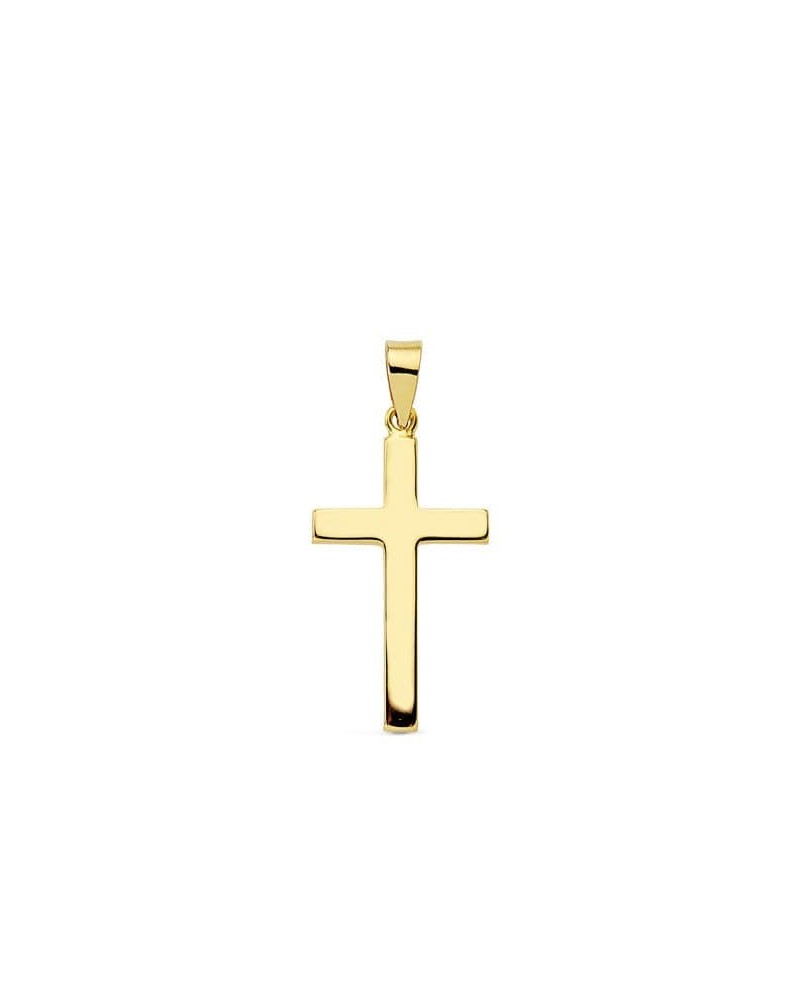 Cruz oro 18k amarillo lisa rectangular 23x12mm