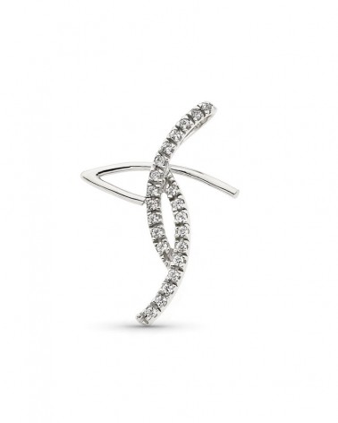 Cruz oro blanco 18k con circonitas 31x10mm