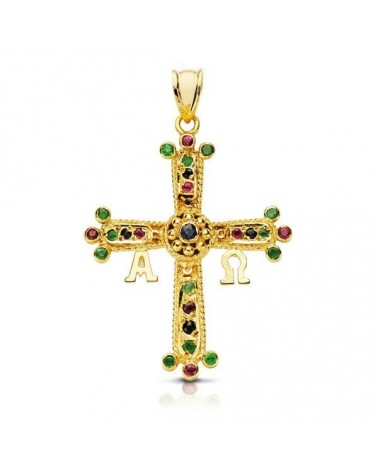 Cruz Covadonga oro 18k amarillo 33x27mm