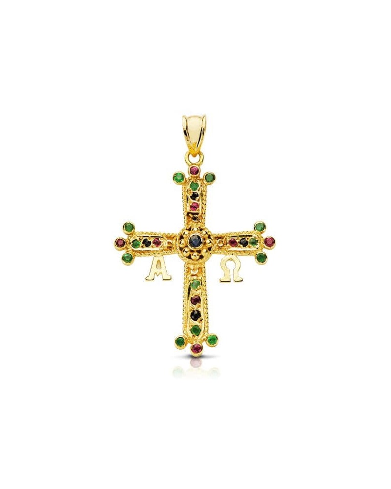 Cruz Covadonga oro 18k amarillo 33x27mm