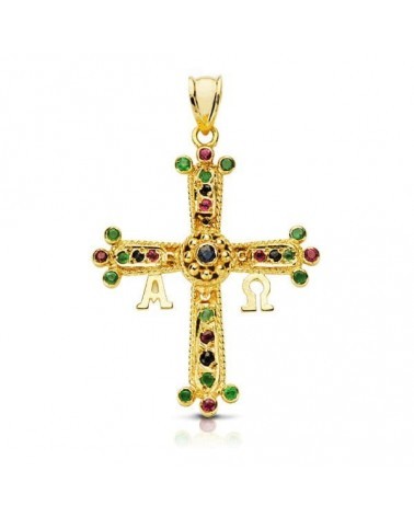 Cruz Covadonga oro 18k amarillo 33x27mm