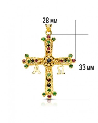 Cruz Covadonga oro 18k amarillo 33x27mm