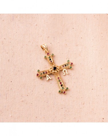 Cruz Covadonga oro 18k amarillo 40x34mm