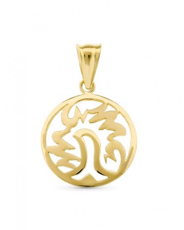 Colgante oro 18k árbol de la vida círculo madre