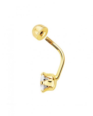 Piercing ombligo oro 18k circonita 6mm