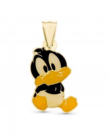 Colgante oro 18k Pato Lucas esmaltado Looney Tunes
