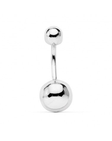 Piercing ombligo oro blanco 18k bola 8mm