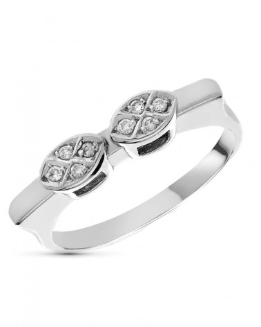 Sortija oro blanco 18k diamantes talla brillante 0,15 quilates