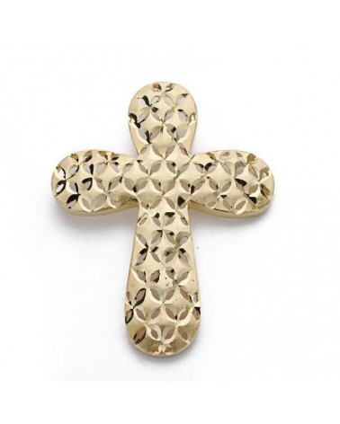 Cruz oro 18k amarillo tallada 39x30mm
