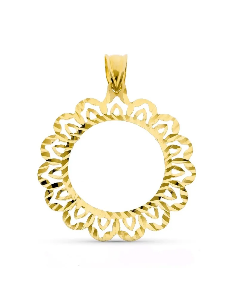 Cerco placa oro 18k amarillo tallado 18mm