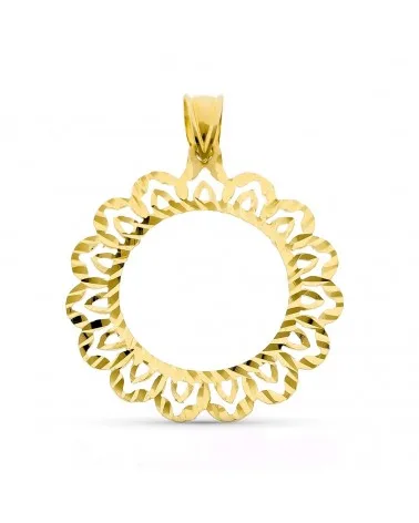 Cerco placa oro 18k amarillo tallado 18mm