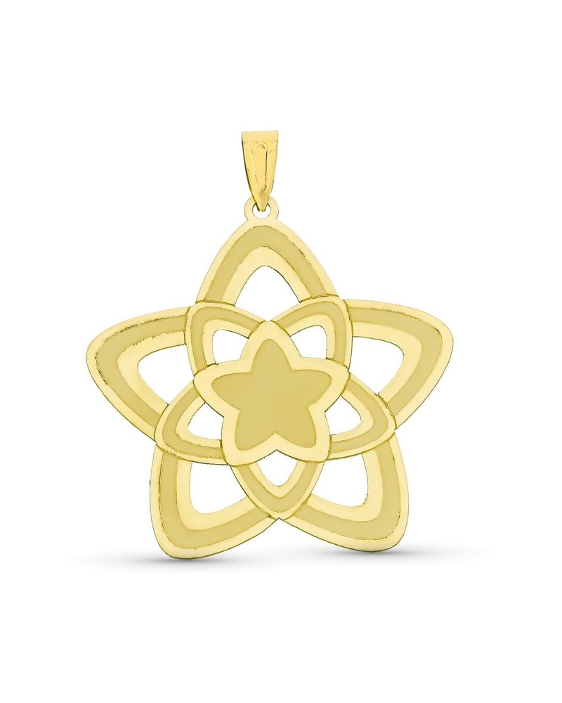 Colgante oro 18k amarillo estrella láser 32x31mm