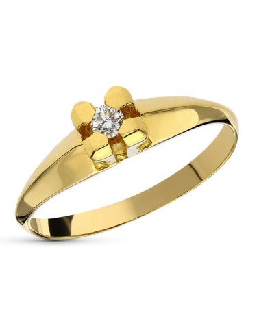 Solitario oro 18k diamante 0,10 quilates