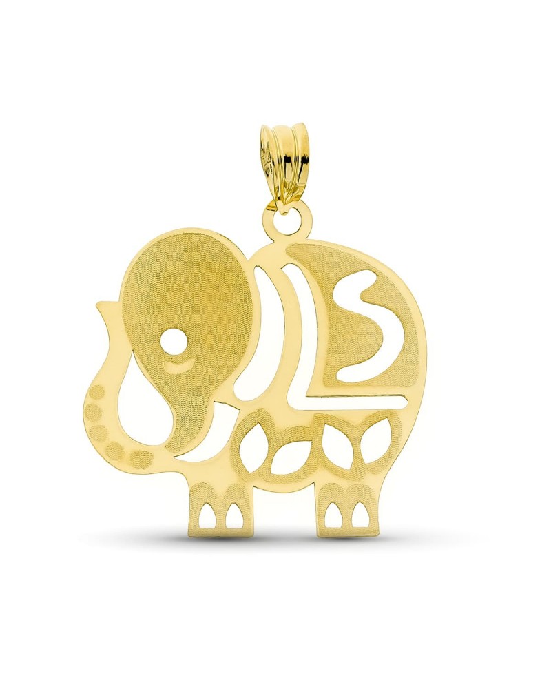 Colgante oro 18k elefante calado 30mm
