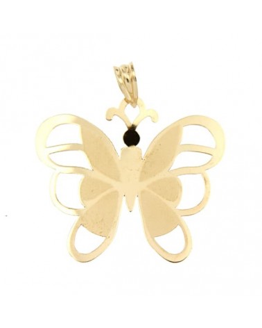 Colgante oro 18k amarillo mariposa láser