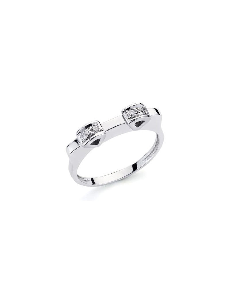 Sortija oro blanco 18k diamantes talla brillante 0,10 quilates