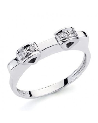 Sortija oro blanco 18k diamantes talla brillante 0,10 quilates