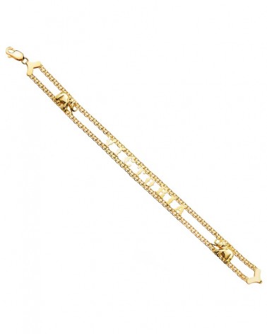 Pulsera oro 18k amarillo nombres elefantes 10mm