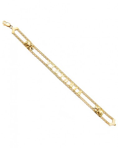 Pulsera oro 18k amarillo nombres elefantes 10mm