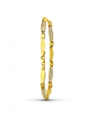 Pulsera oro 18k bicolor estampada 9,1g