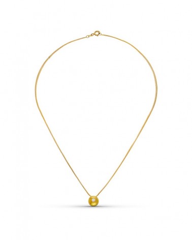Gargantilla oro 18k bicolor colgante círculo circonita