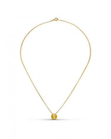 Gargantilla oro 18k bicolor colgante círculo circonita
