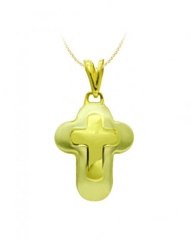 Cruz oro 18k bicolor sin cristo 25x18mm