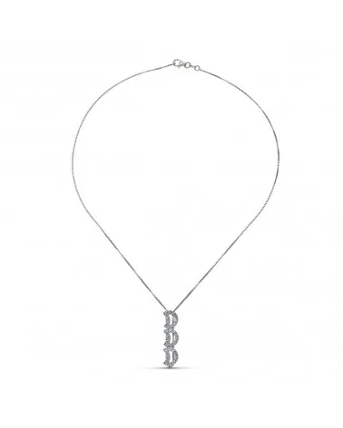Gargantilla oro blanco 18k letras circonitas