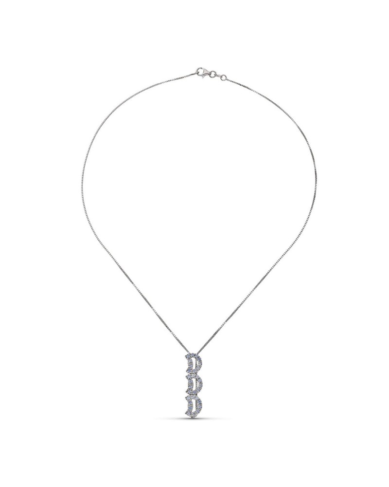 Gargantilla oro blanco 18k letras circonitas