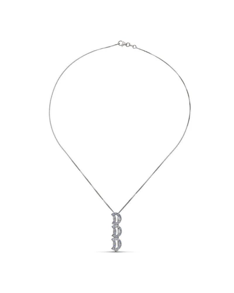Gargantilla oro blanco 18k letras circonitas