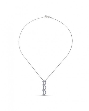 Gargantilla oro blanco 18k letras circonitas